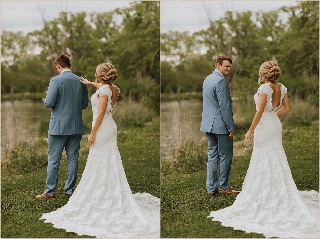 Bride and Groom First Look | Abby Rose Photography