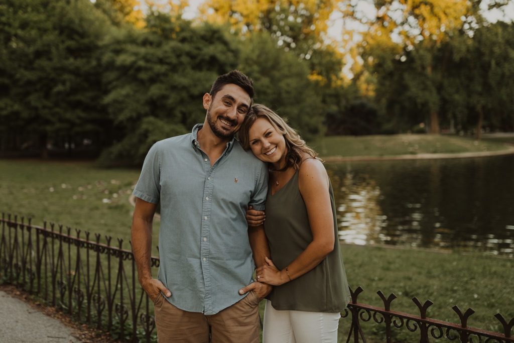 Lafayette Square Engagement Photos | Couple smiling