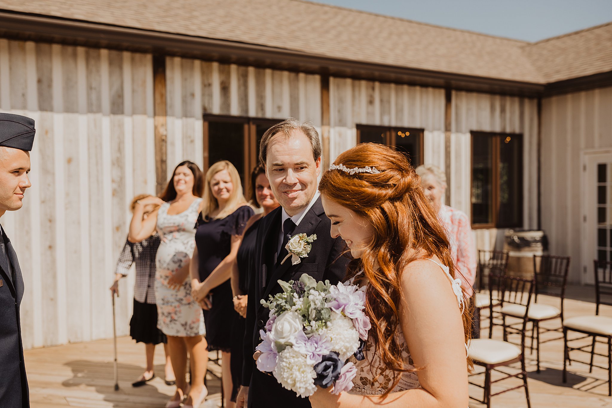 Chaumette Winery Wedding Ceremony | Bride walking down the aisle