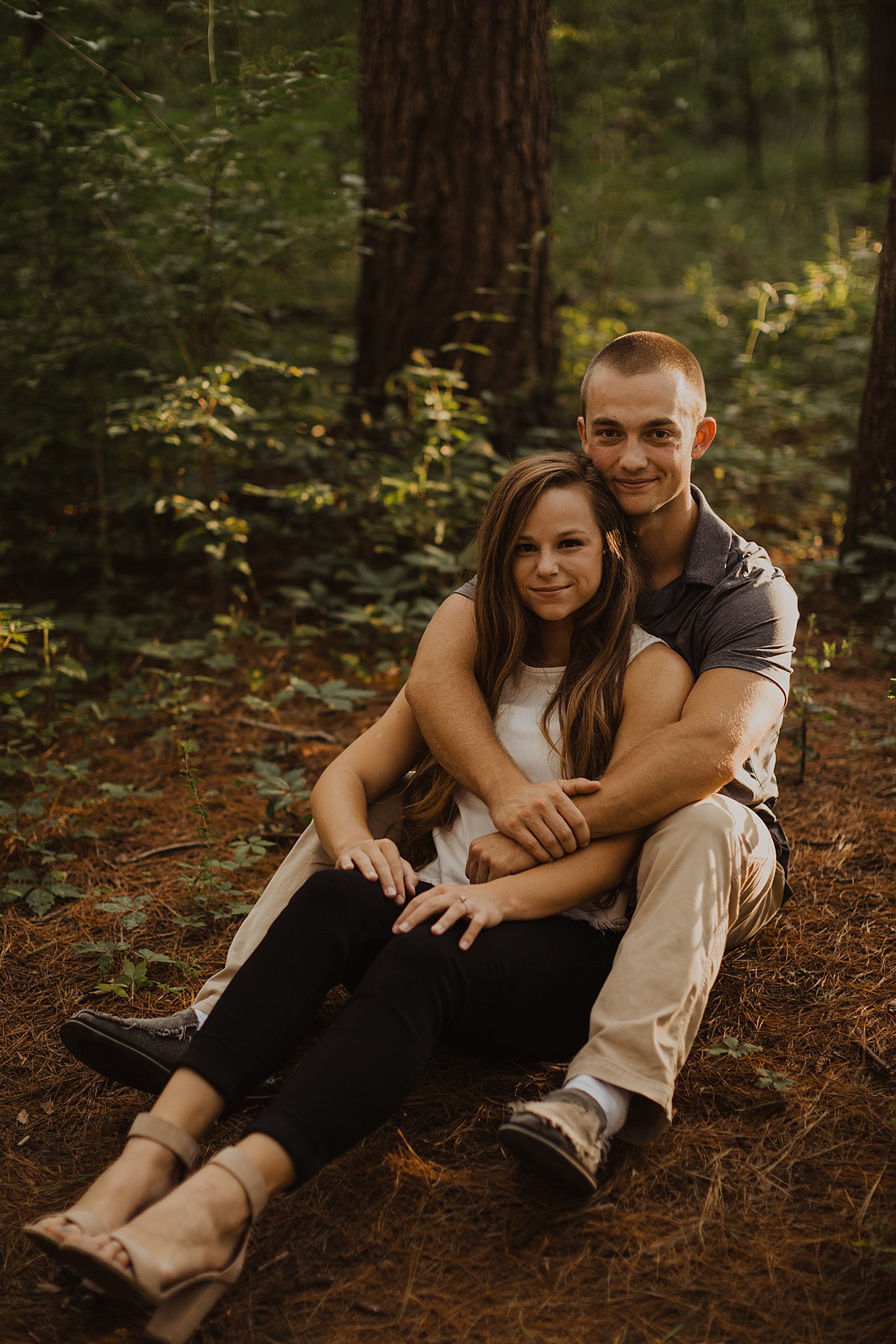 Woodsy Engagement Photos at Busch Wildlife Conservation Area