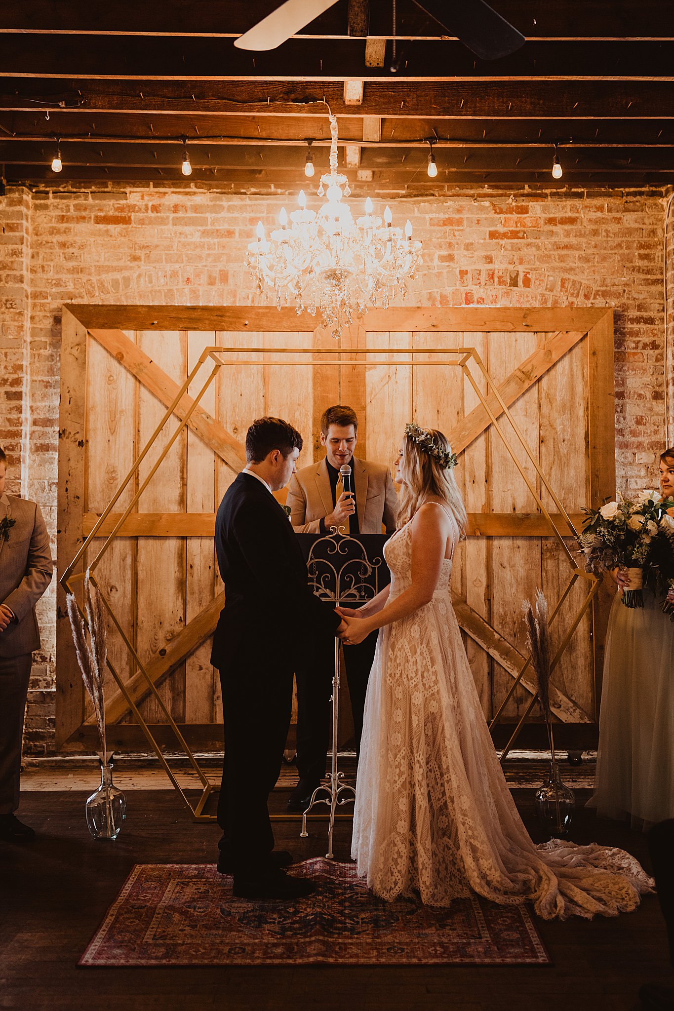 WOW Furnishings & Event Center Wedding Photos | Gold Hexagon Arch