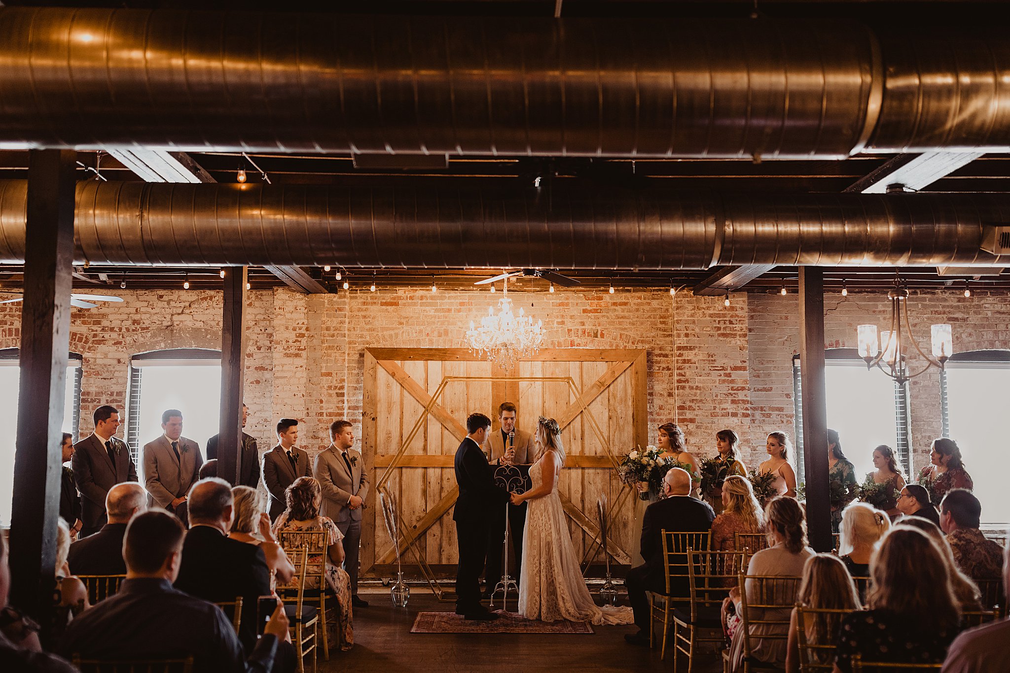 Gold Hexagon Arch | WOW Furnishings & Event Center Wedding Photos