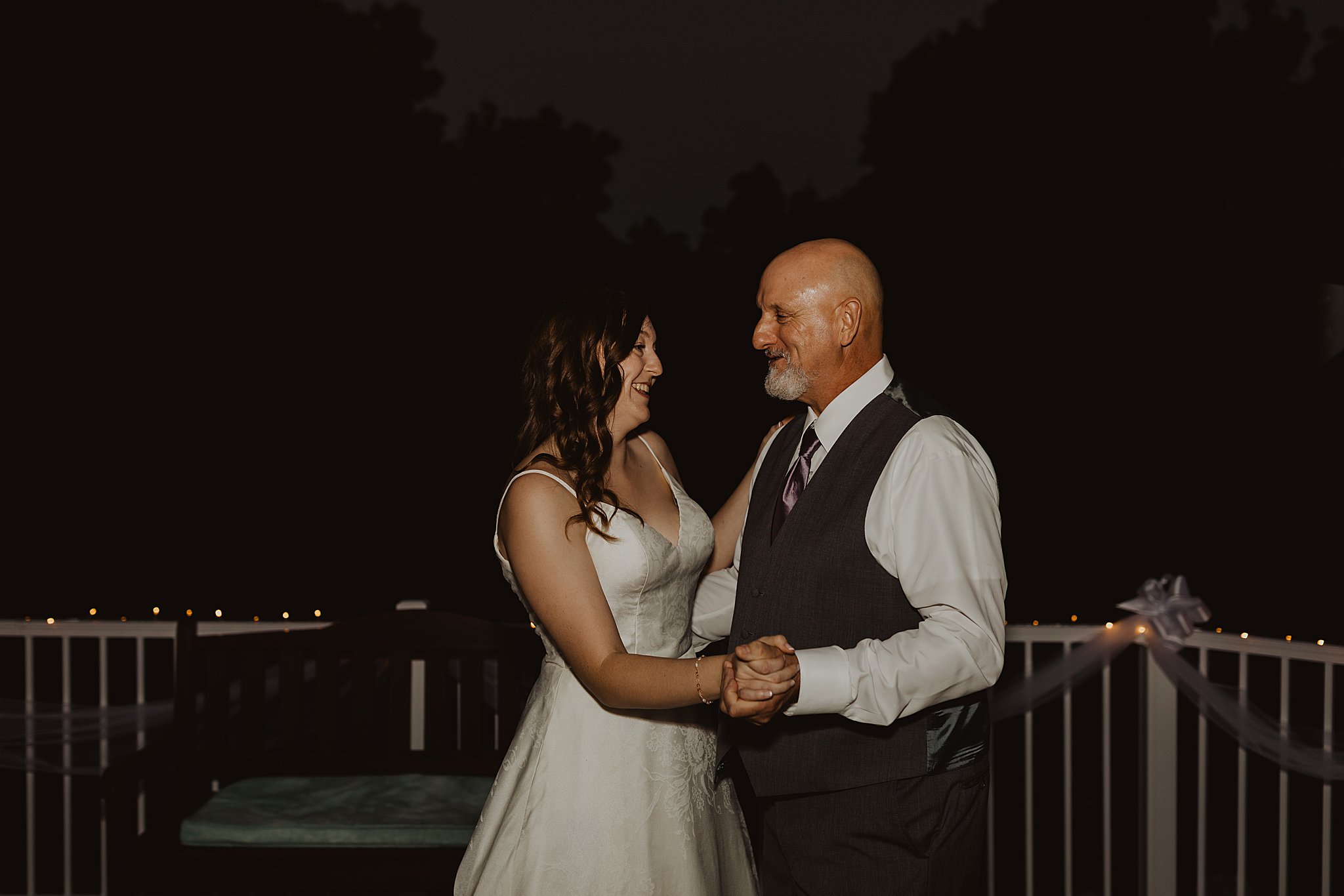 Bride and Father First Dance Under the Stars