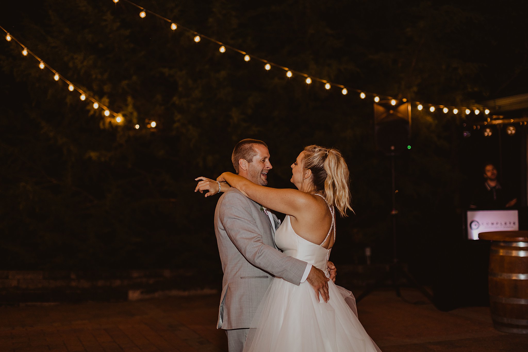 Bride and Groom First Dance under the stars in St. Louis.