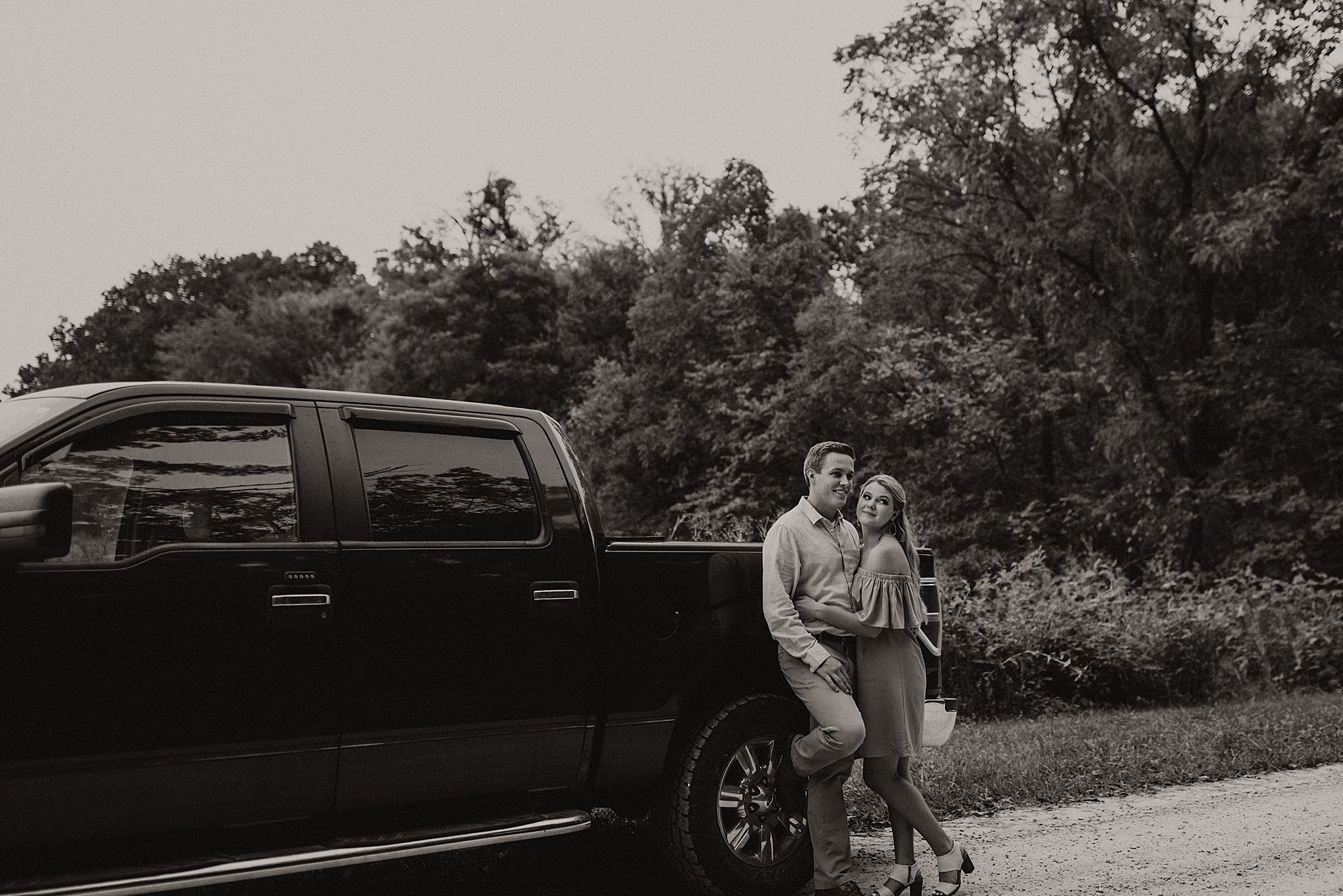 Engagement Pictures by Pickup Truck