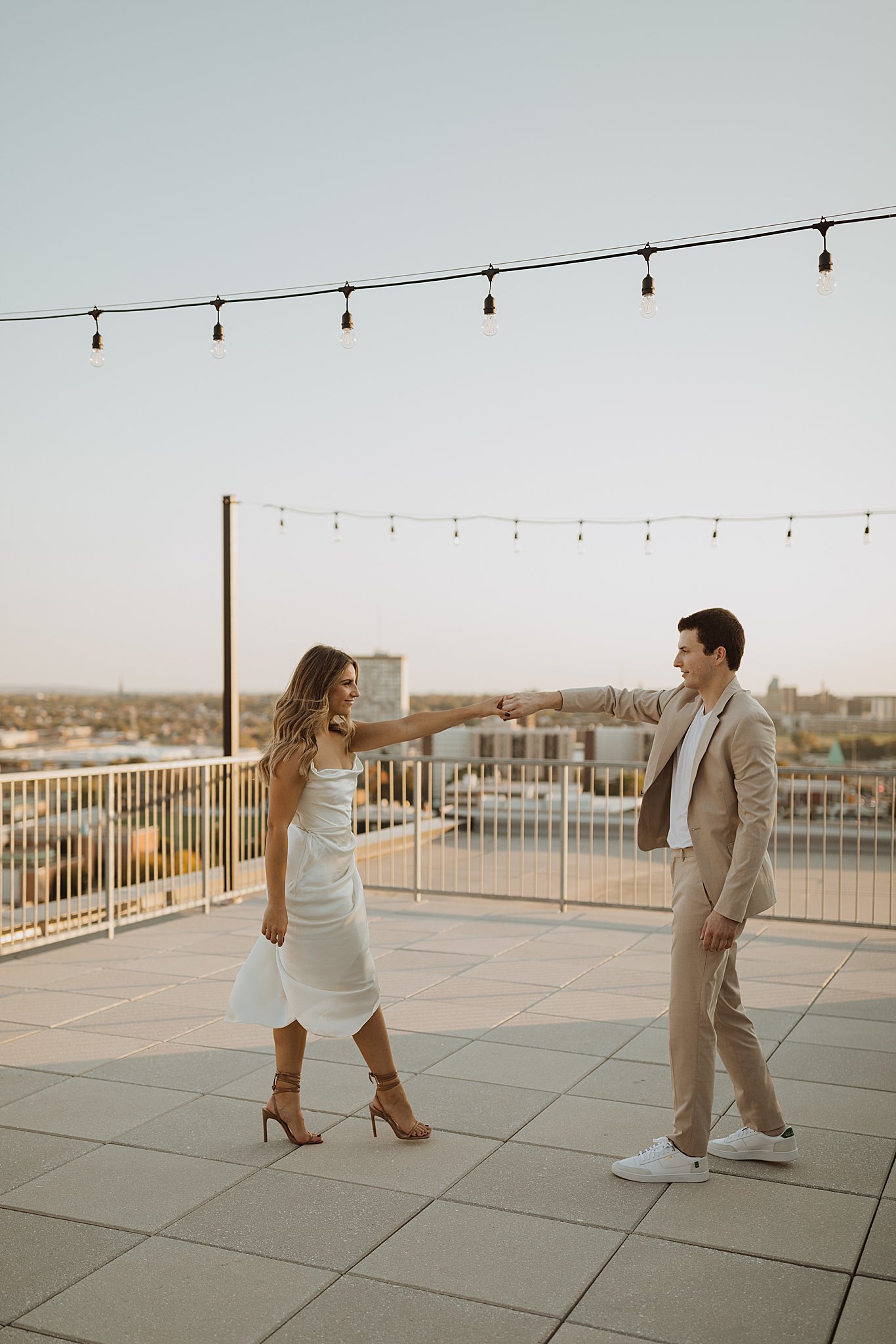 Rooftop Engagement Photos in St. Louis