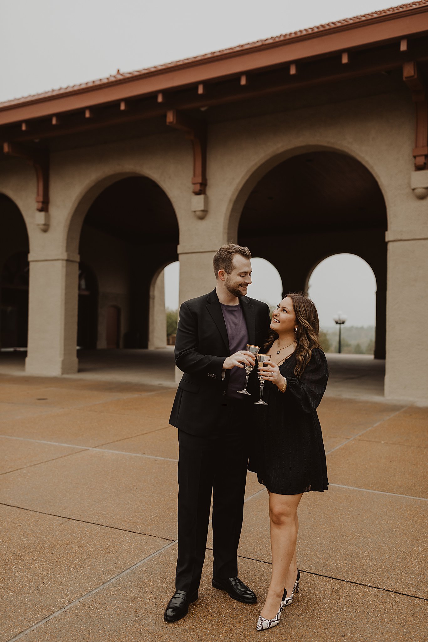 Popping Champagne Engagement Pictures
