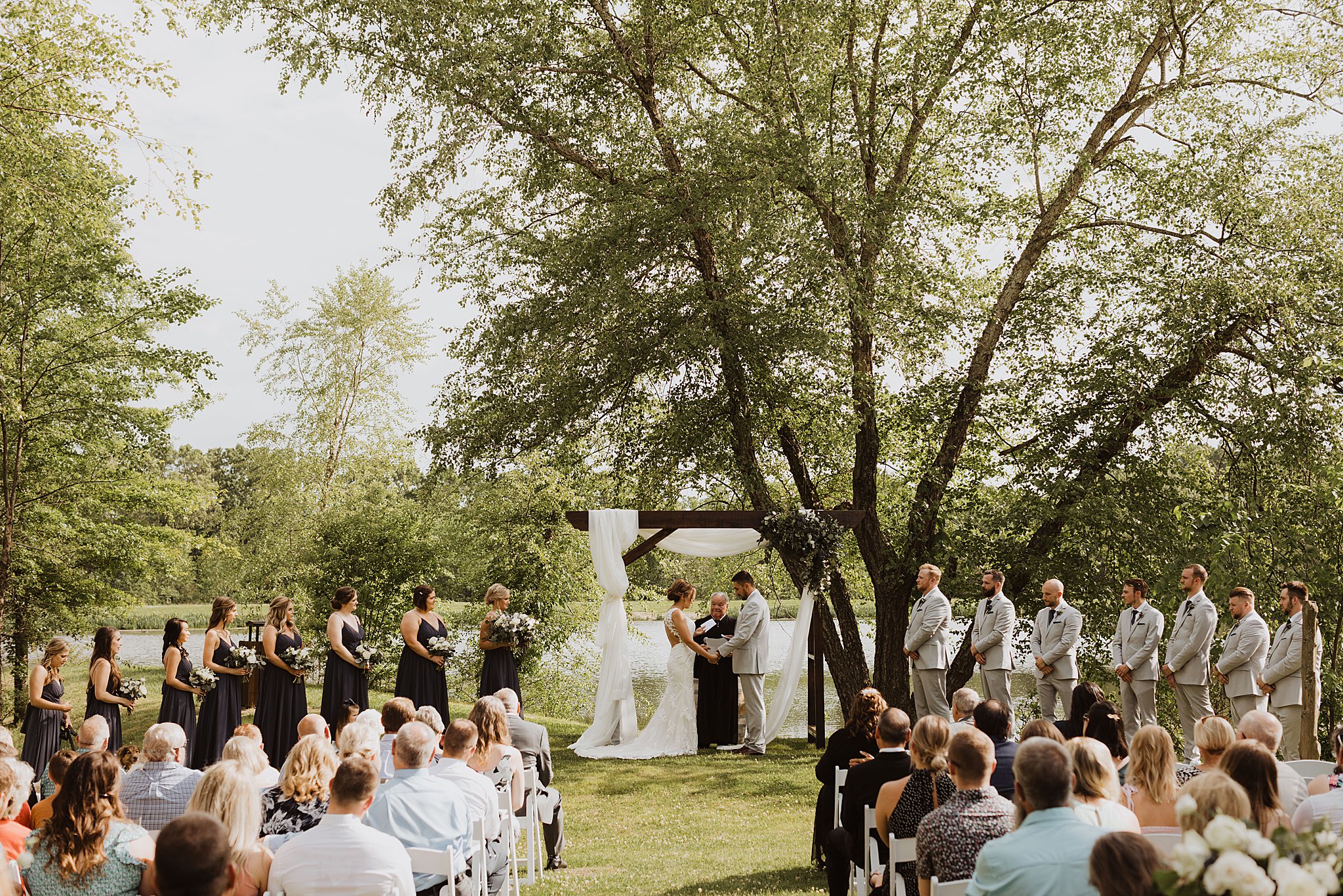 Cedar Creek Wedding Ceremony by the Lake