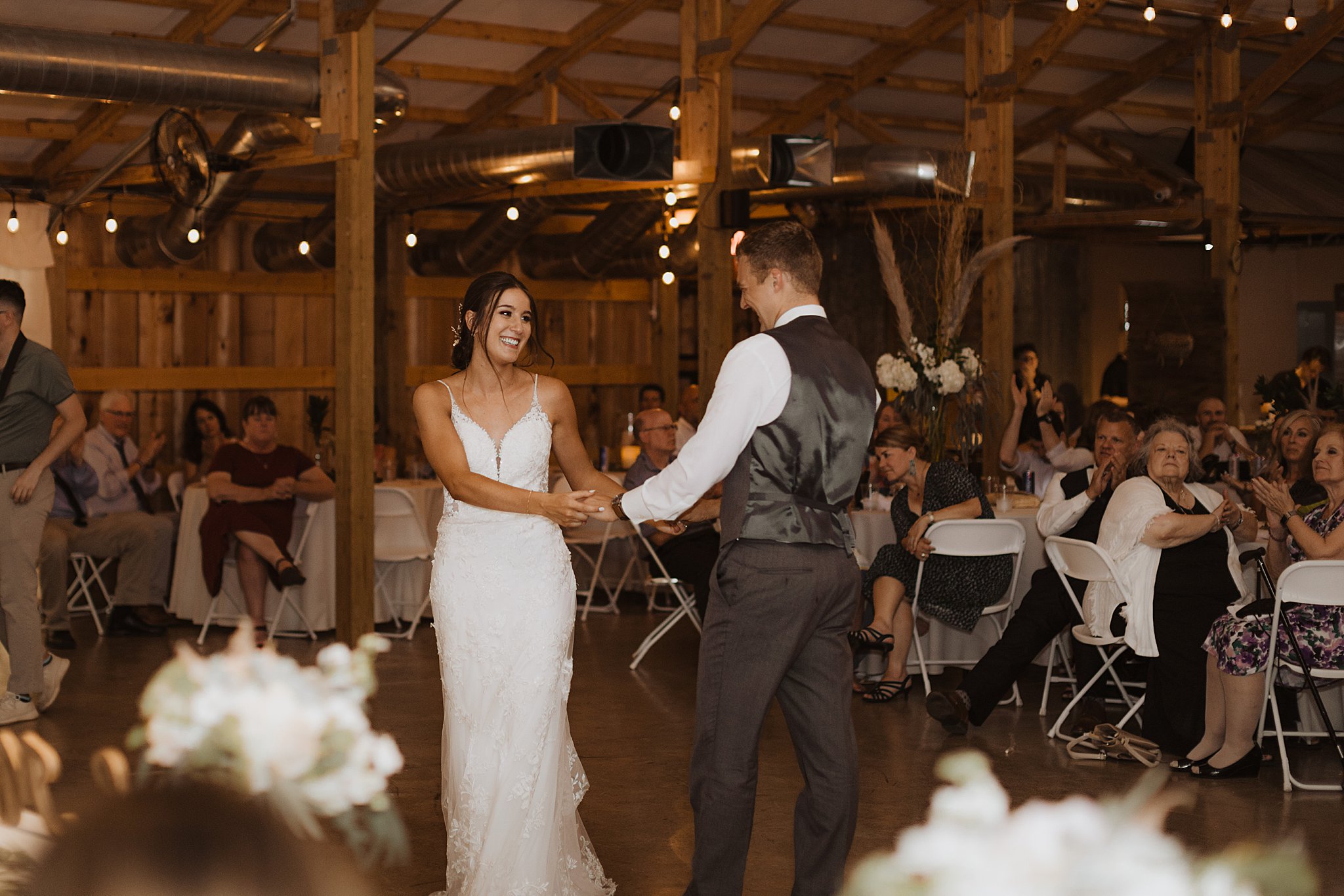 Bride and Groom First Dance | Rustic Barn Wedding