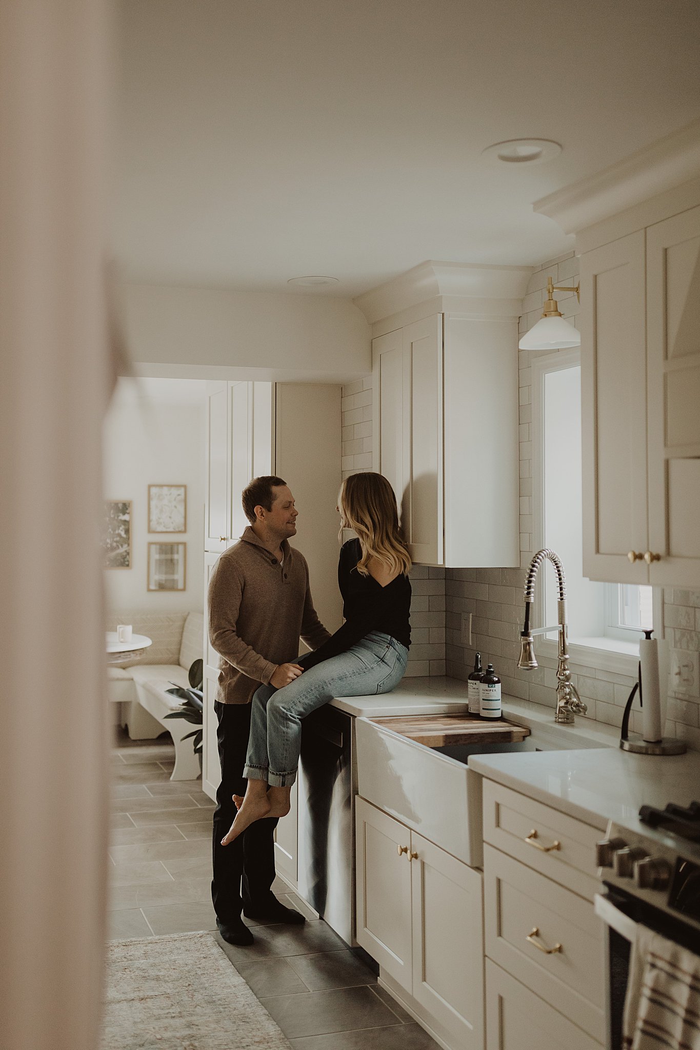 Cozy In-Home Engagement Session | St. Louis Photographer