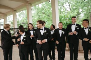 Wedding portraits at the Muny in Forest Park before a St. Louis Art Museum wedding on a rainy day.