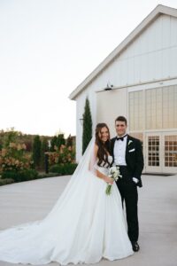 romantic sunset wedding portraits of Shannon and Jon at Westwind Hills St Louis