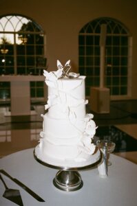 film photography of wedding cake during Westwind Hills wedding
